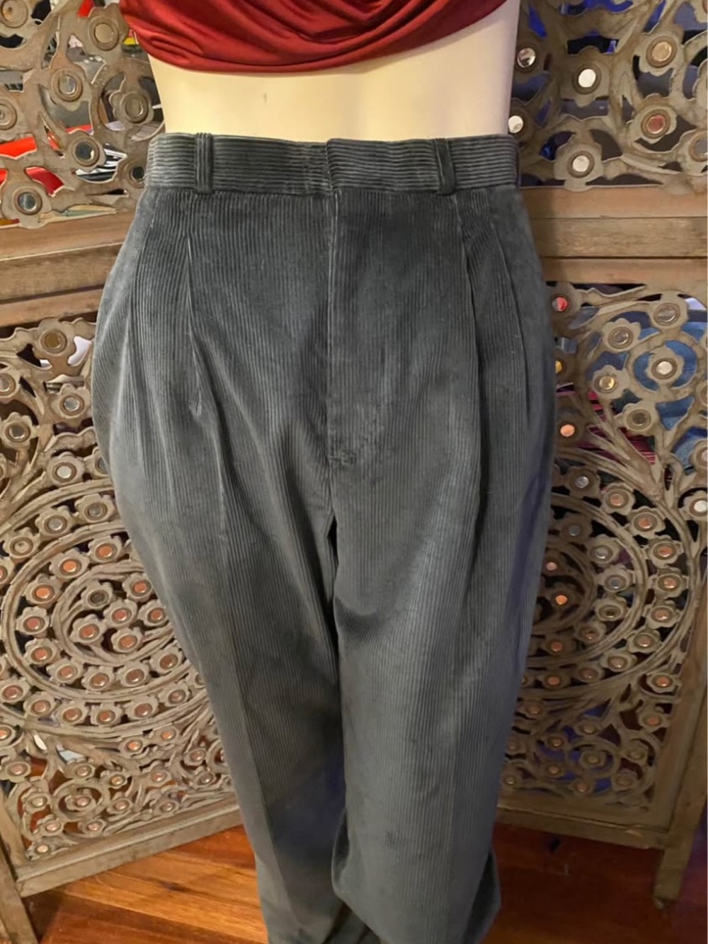 Deadstock Lady Thompson Women’s Charcoal Corduroy Trousers XS